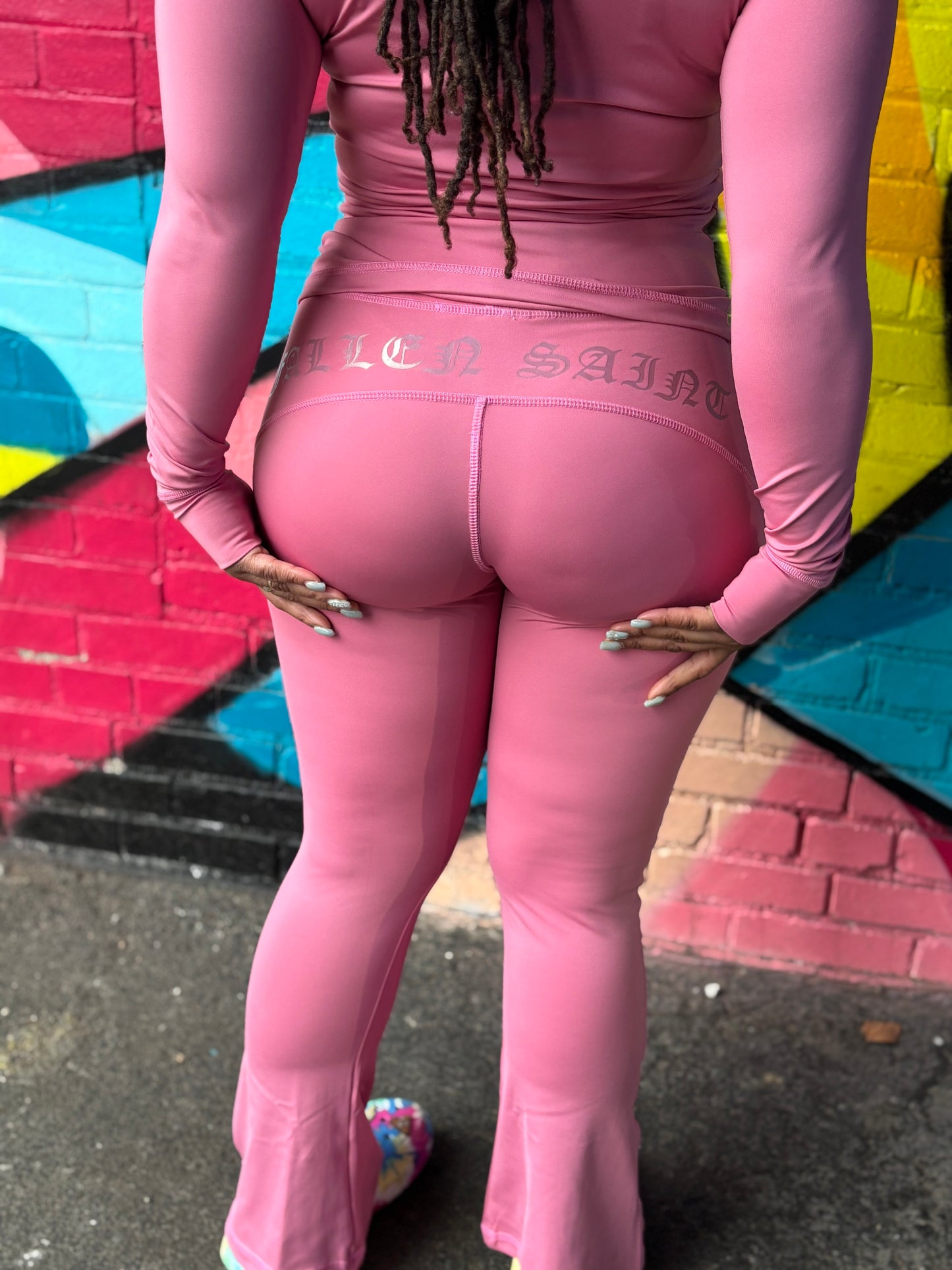 ‘LA FLARE’ PINK JUMPSUIT