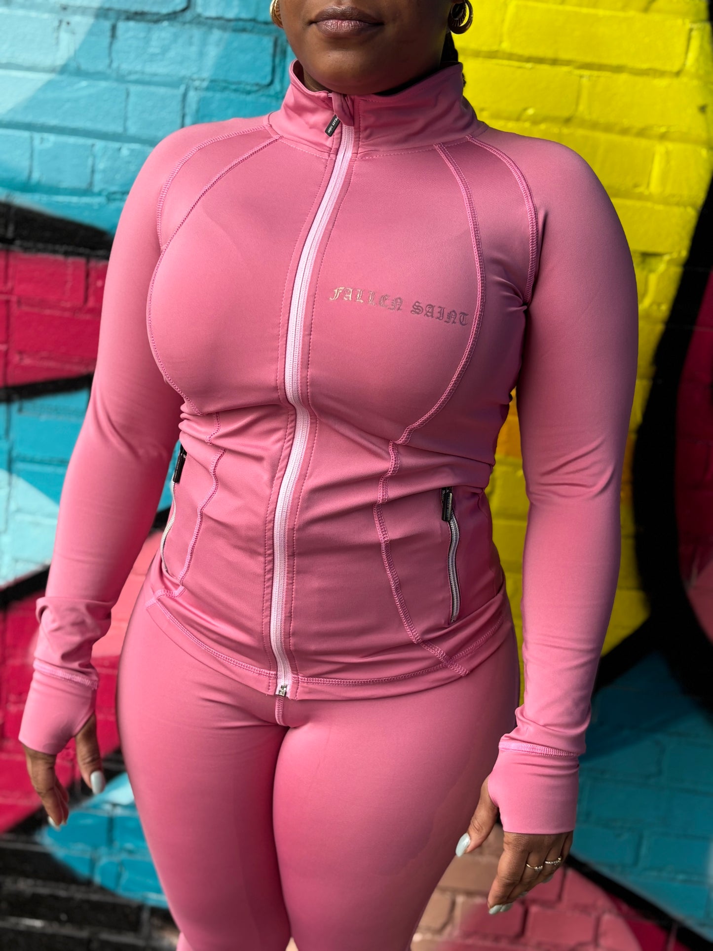 ‘LA FLARE’ PINK JUMPSUIT
